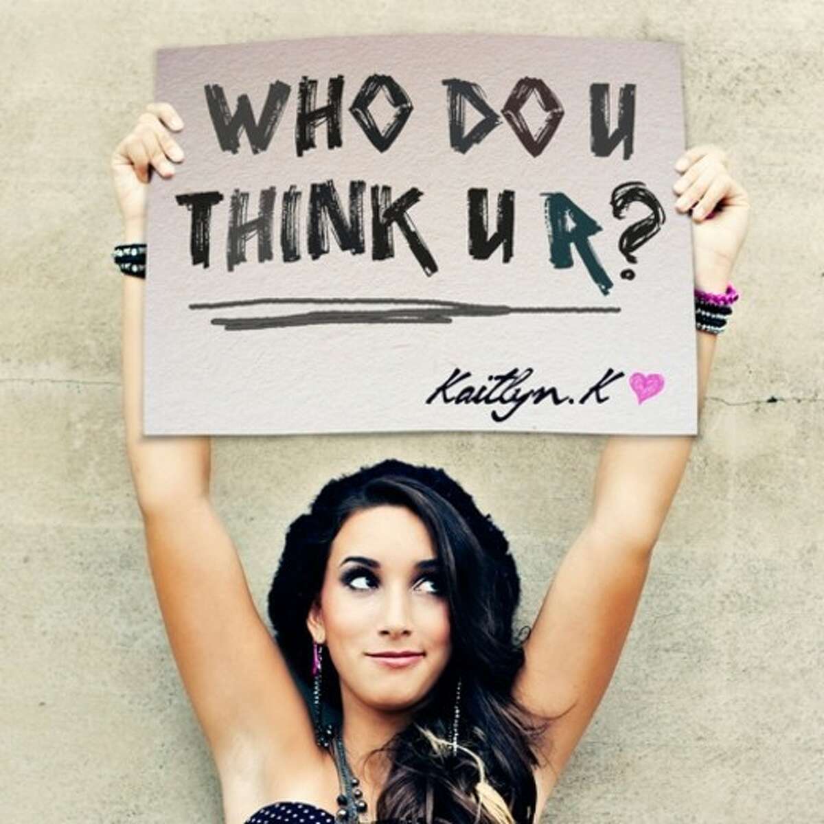 Kaitlyn Knippers, aka Kaitlyn K, in a promotional picture for her single “Who Do U Think U R?“