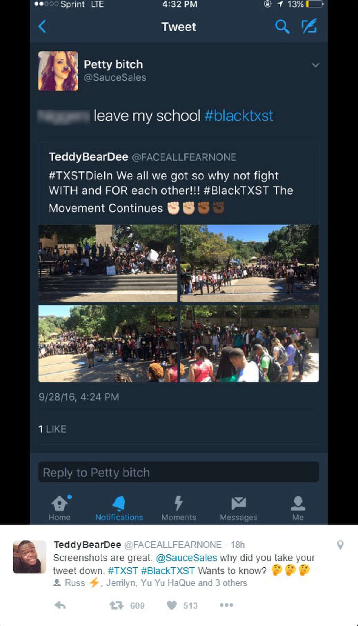 Texas State University officials are investigating after a racist tweet was made geared toward black students at the university Sept. 29, 2016.