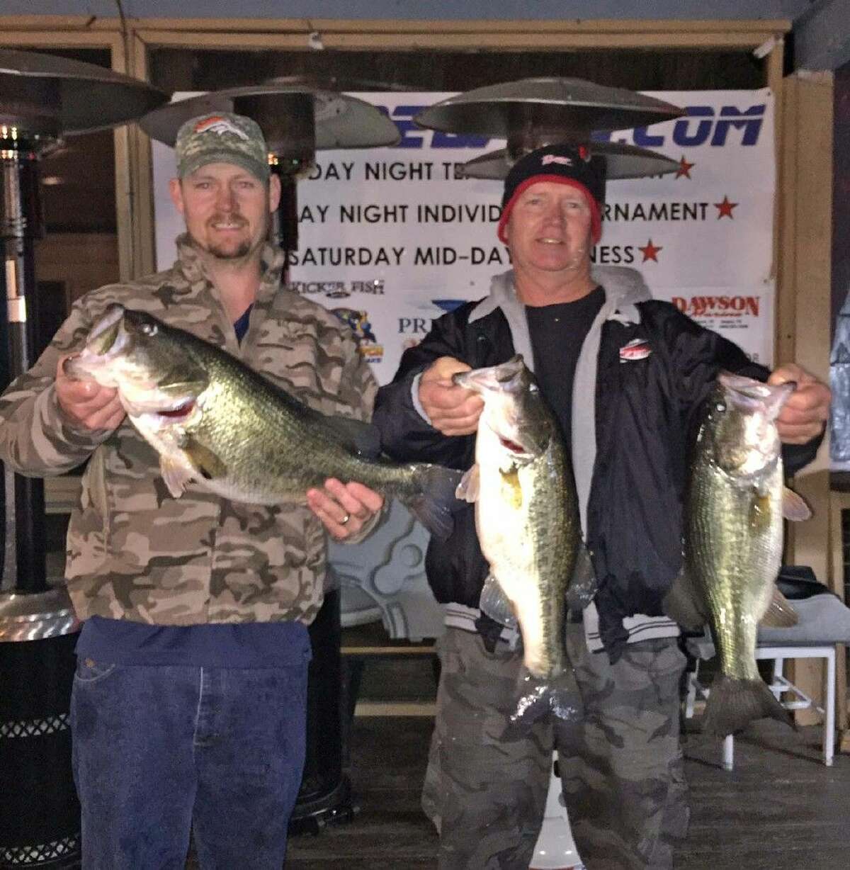 Evan and Tim Carlson came in second place in the CONROEBASS Tuesday tournament with a total stringer weight of 16.86 pounds. They also had big bass that weighed 8.29 pounds.
