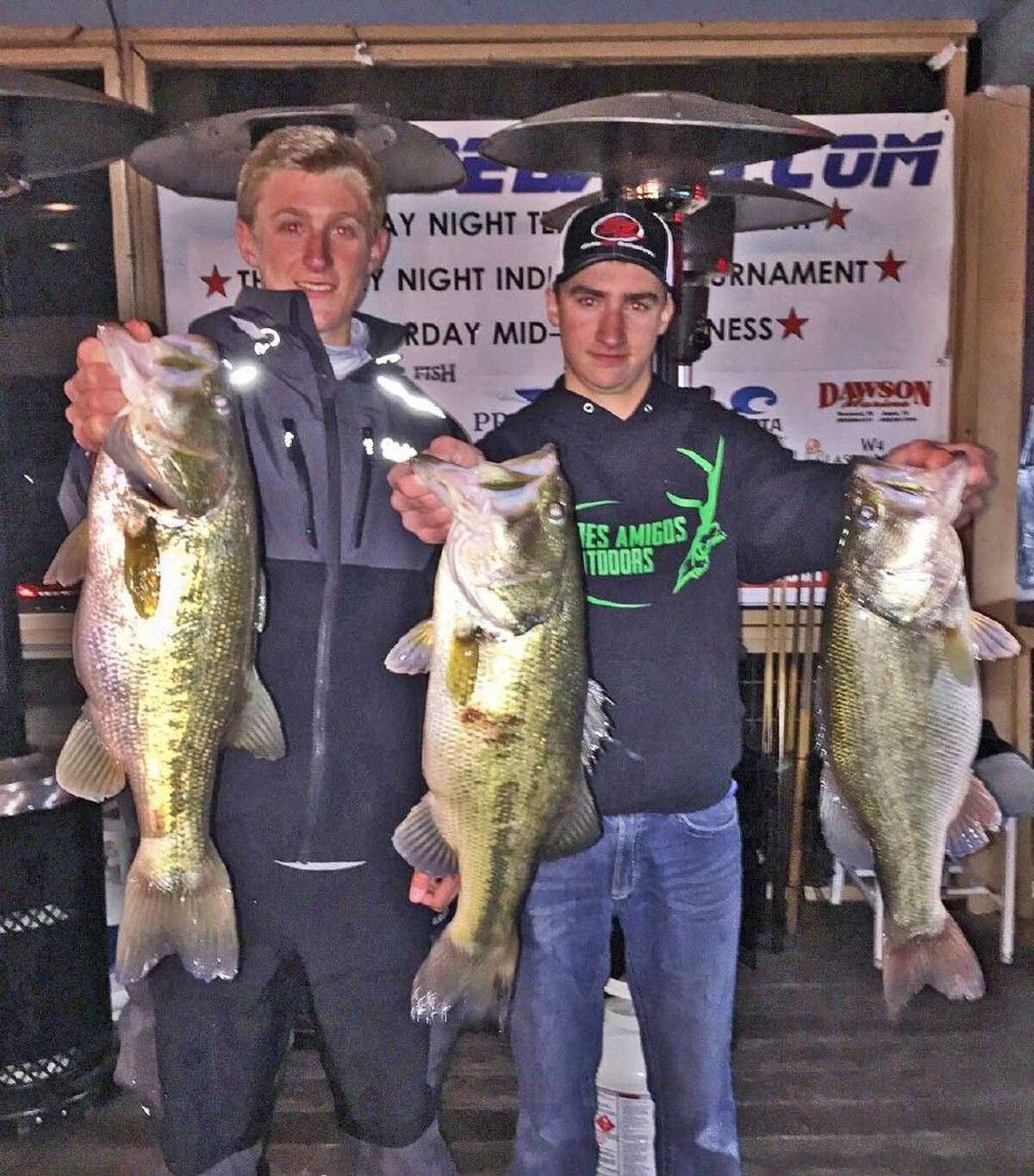 Derek Pietsch and Mason Roach came in third place in the CONROEBASS Tuesday tournament with a total stringer weight of 15.49 pounds.