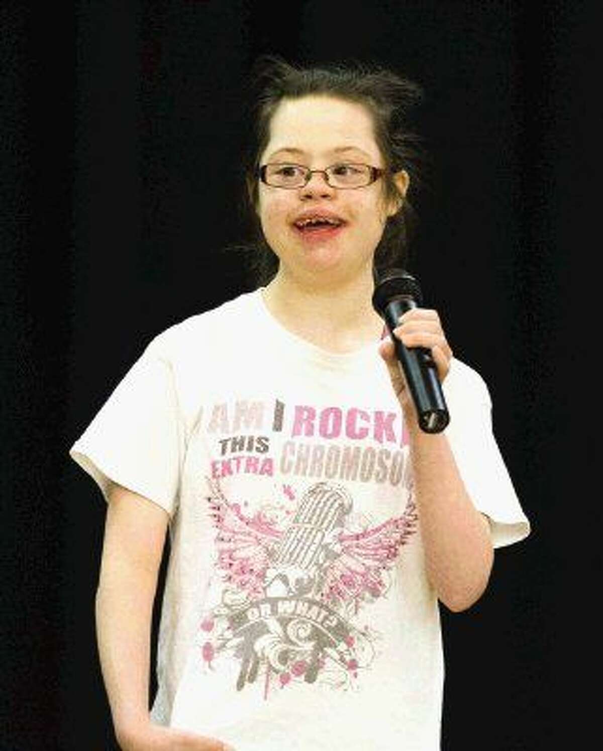 Alyssa Begley sings a cover of “Another Brick in the Wall” by Korn during a rehearsal Thursday for Saturday’s Talent and Variety Show at Montgomery Middle School.