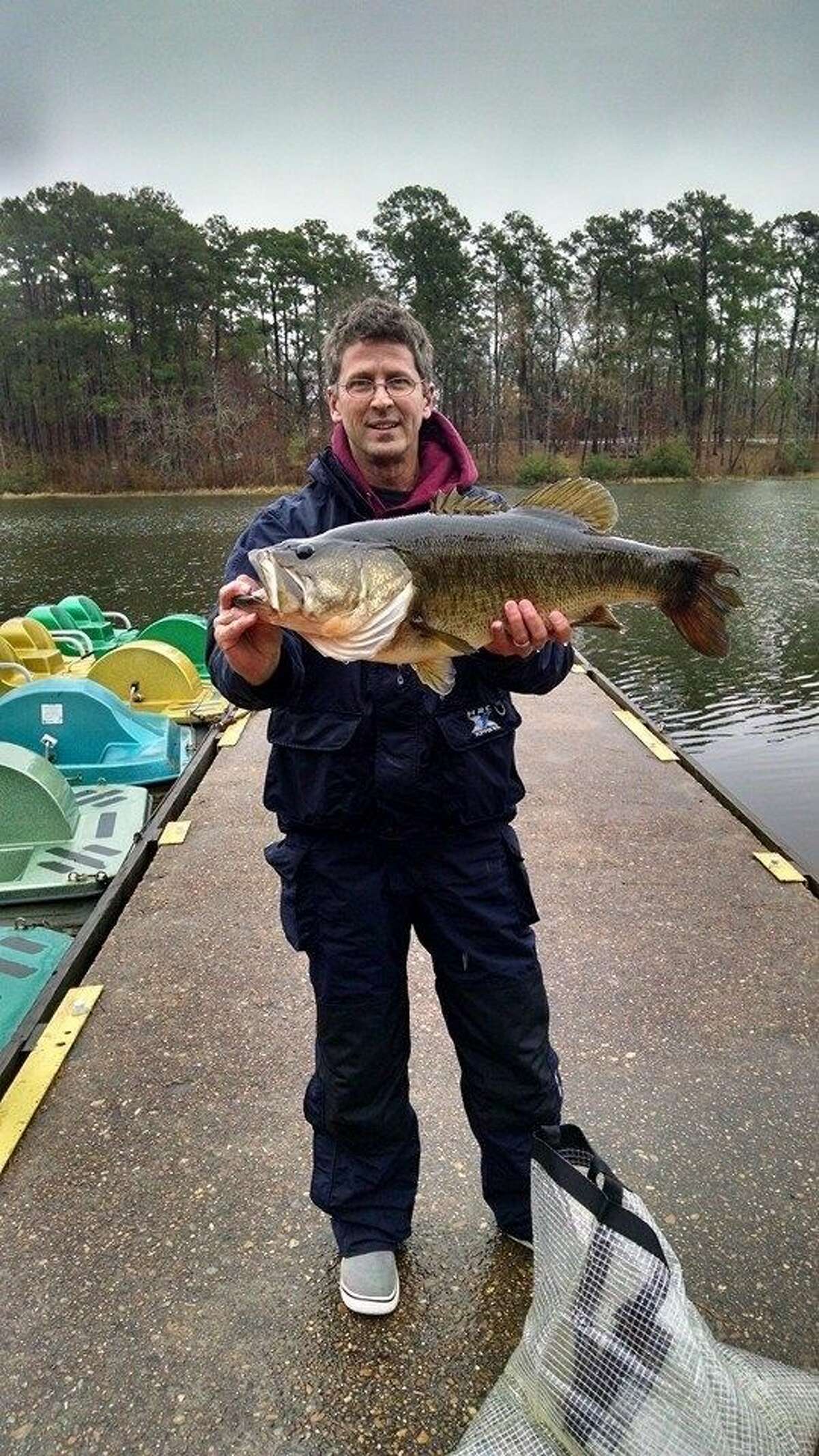 Bob Ously caught this 11.89-pound black bass this month in Lake Raven located within the Huntsville State Park.