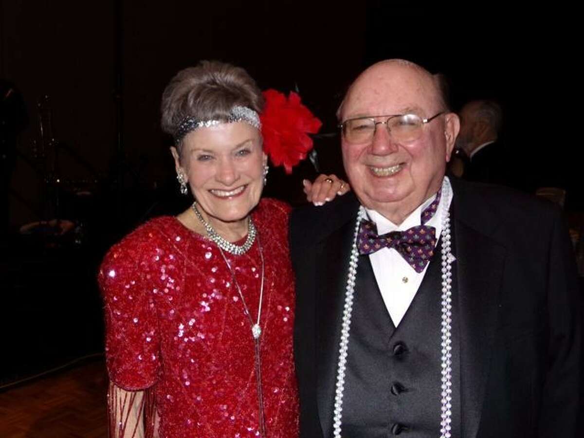 Shirley Pruitt, shown with husband Lee Pruitt, donned a red flapper outfit for the Montgomery County Performing Arts Society Ball Feb. 22 at The Woodlands Waterway Marriott Hotel. They have heavily supported the gala during its six years of fund raising for the nonprofit organization.