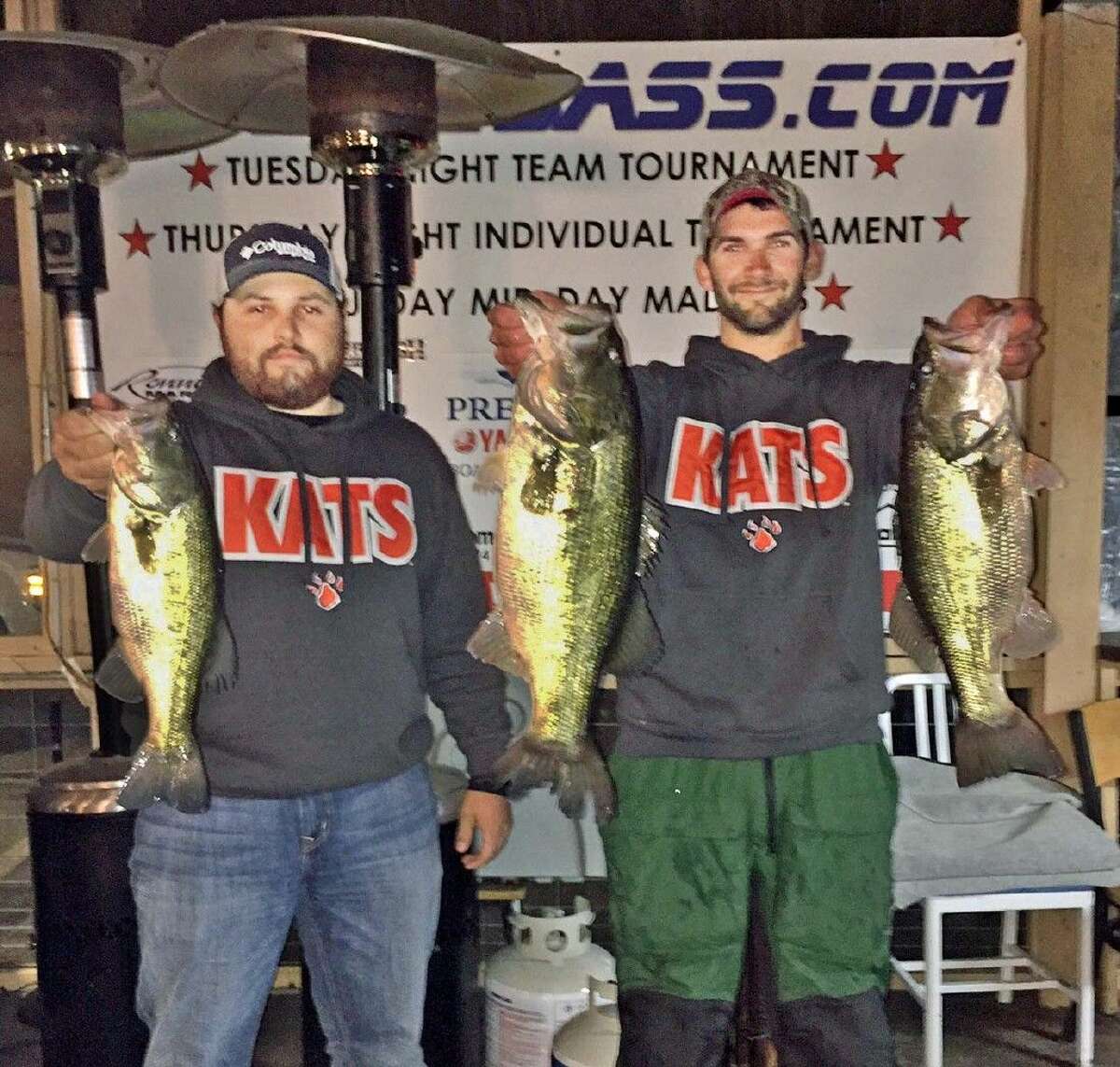 Colby Bryant and Lane Turner came in first place in the CONROEBASS Tuesday tournament with a total stringer weight of 15.53 pounds. They also had big bass that weighed 8.30 pounds.