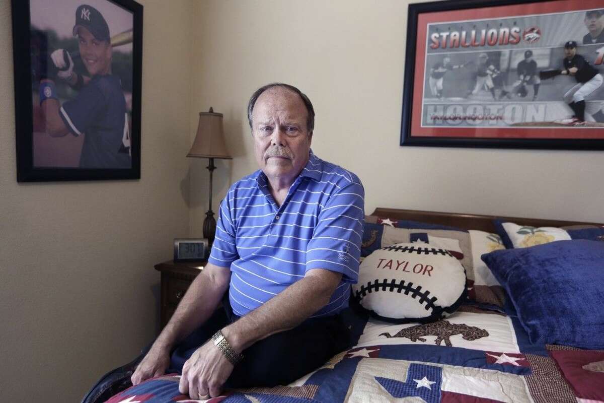 Don Hooton posses for a photo in a room with remembrances of his late son Taylor Hooton at his home Tuesday in McKinney, Texas. Hooton, who started the Taylor Hooton Foundation for steroid abuse education after his 17-year-old son’s 2003 suicide was linked to steroid use, was one of the key advocates in creating the Texas program.
