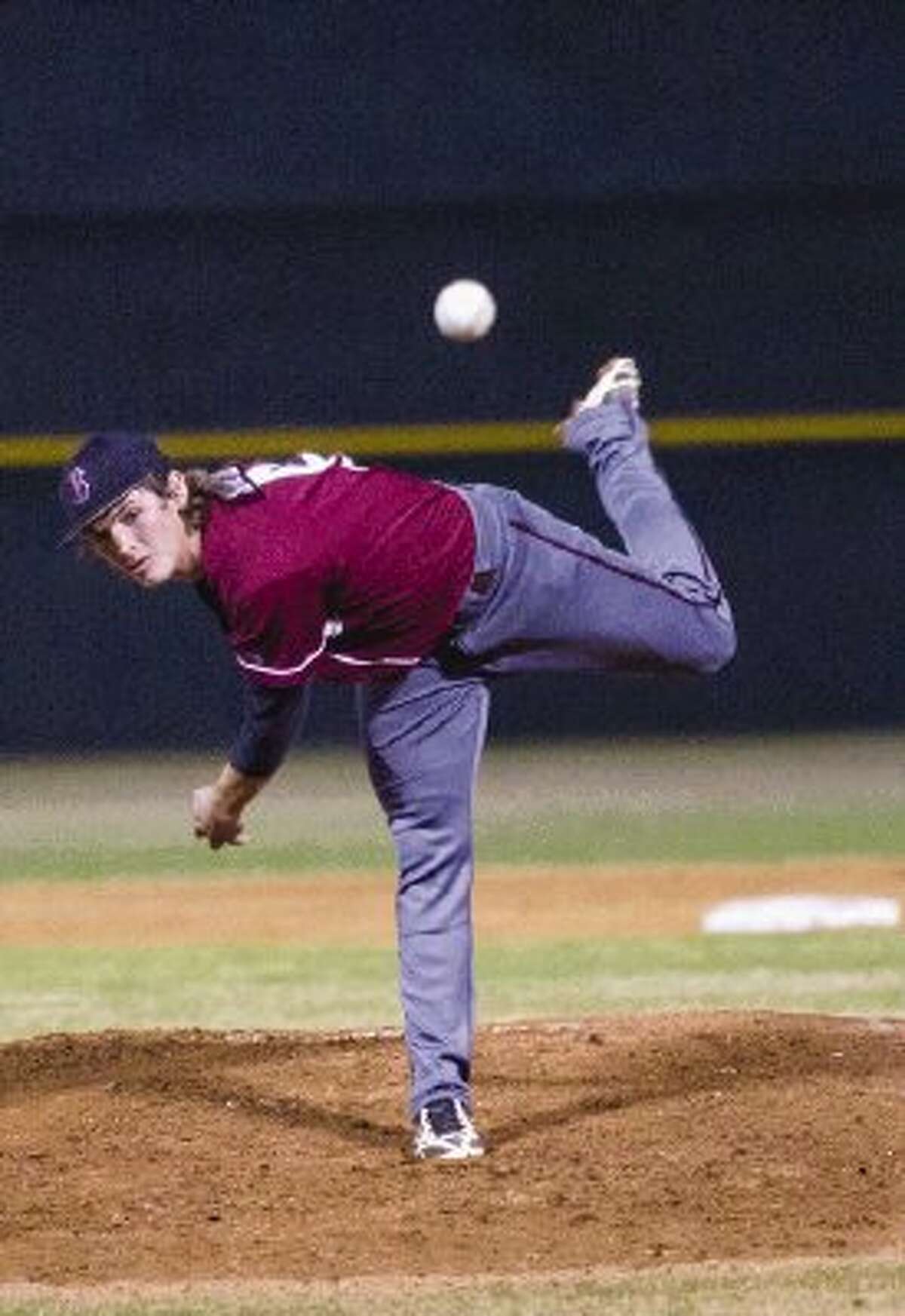 Magnolia’s Mason Schuh pitches during a District 18-4A game against Magnolia West on Friday. The Mustangs won 9-3. To view or purchase this photo and others like it, visit HCNpics.com.