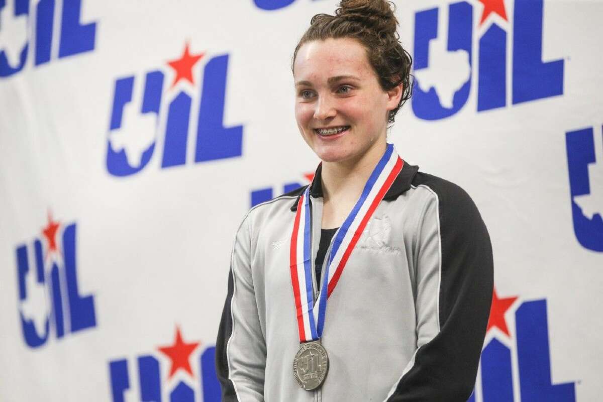 Magnolia’s Caitlin Clements, places second in the girls 50-yard freestyle during the Class 5A finals of the UIL State Swimming & Diving Championships at the Lee and Joe Jamaul Texas Swimming Center.