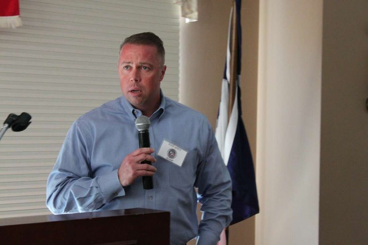 Precinct 3 Constable Ryan Gable presented information about Internet Crimes Against Children and Cyber Security during the Montgomery County Republican Women’s General Meeting in Conroe on Thursday.