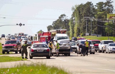 Multi-vehicle crash sends two to hospital