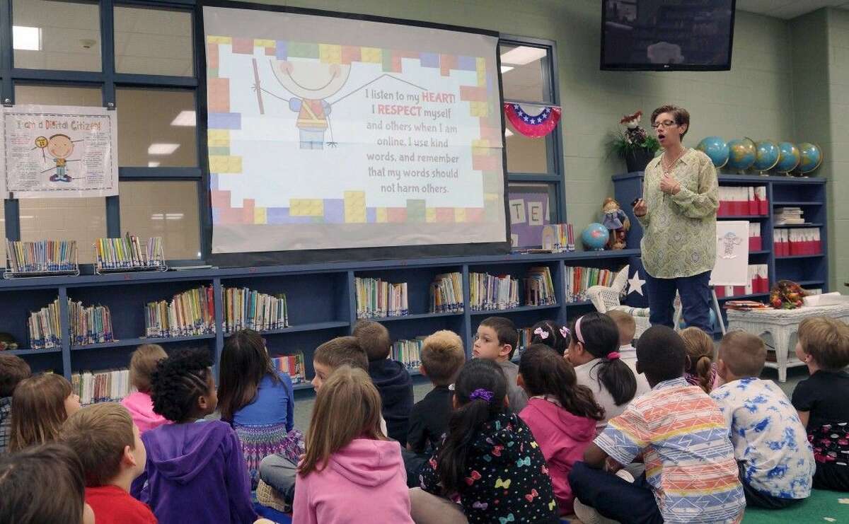 Students at Canaan Elementary in Willis are taught how to stay safe online by Christine Hughes, information learning specialist and iCoach during Digital Citizenship Week.
