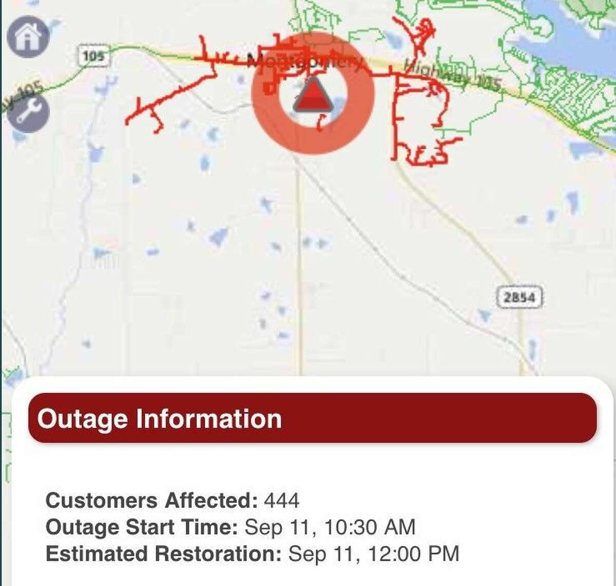 Power outage affecting city of Montgomery