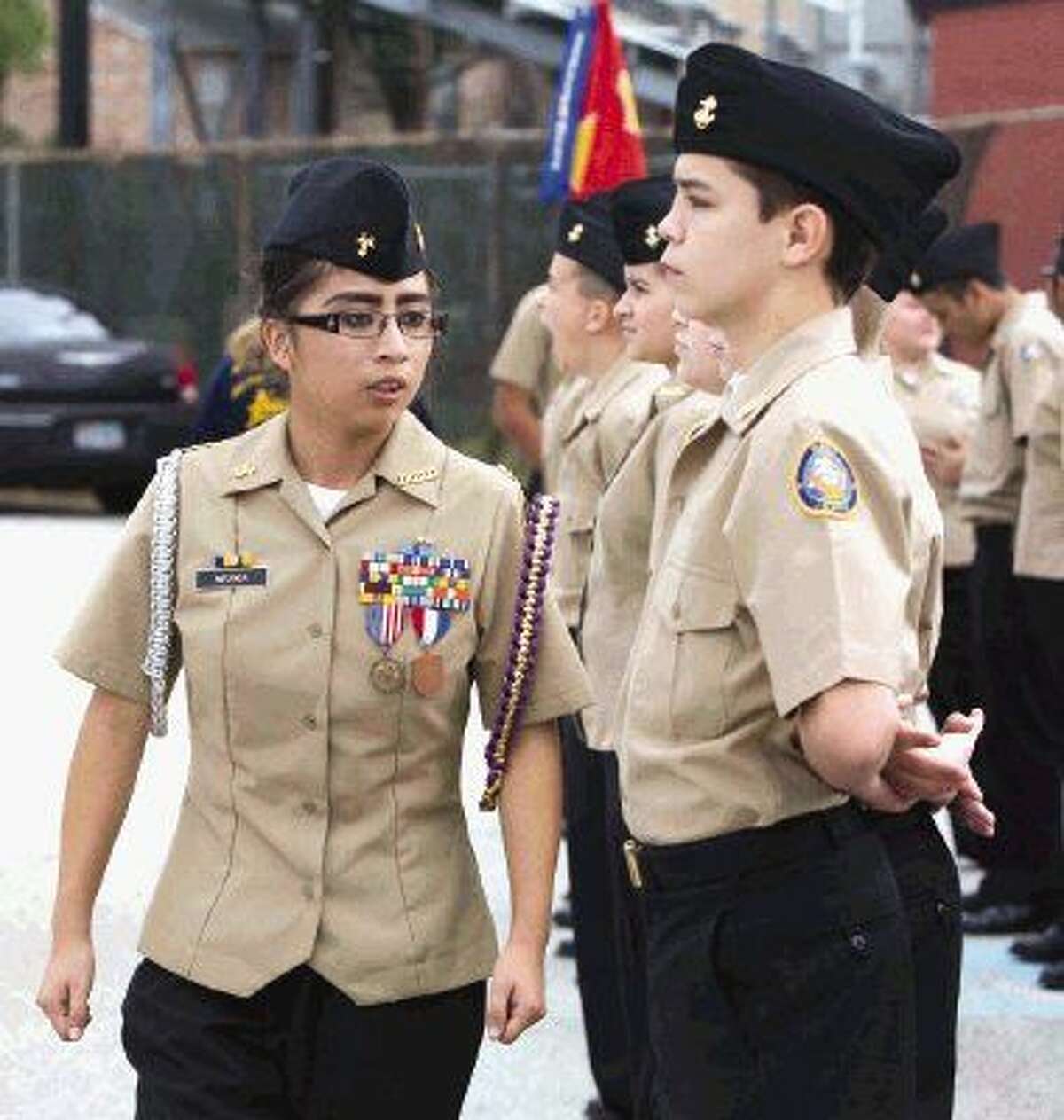 JROTC students salute local veterans
