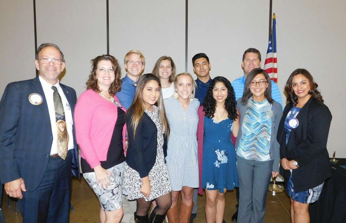 The Conroe Noon Lions Club hosted 7 finalists from Conroe High School at its annual Outstanding Youth Contest last week during its club luncheon. Pictured from left to right in the front row — Club President Karl Johnson, Lion Stacey Jata, Navya Gautama, Maddie Morte, Maria Martinez, Emily Martinez, Lion Lorena Garcia; back row - Gage Hallbauer, Addie Roberson, Oscar Villerreal, Lion Bobby Brennan.