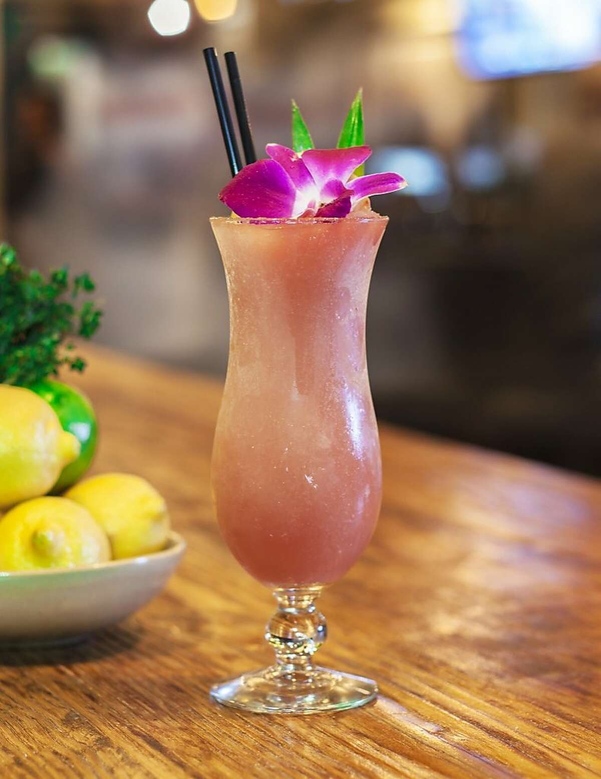 Palm House Fros� Cocktail (ros�, thyme, strawberry pur�e, lemon juice and rum; $9.75).