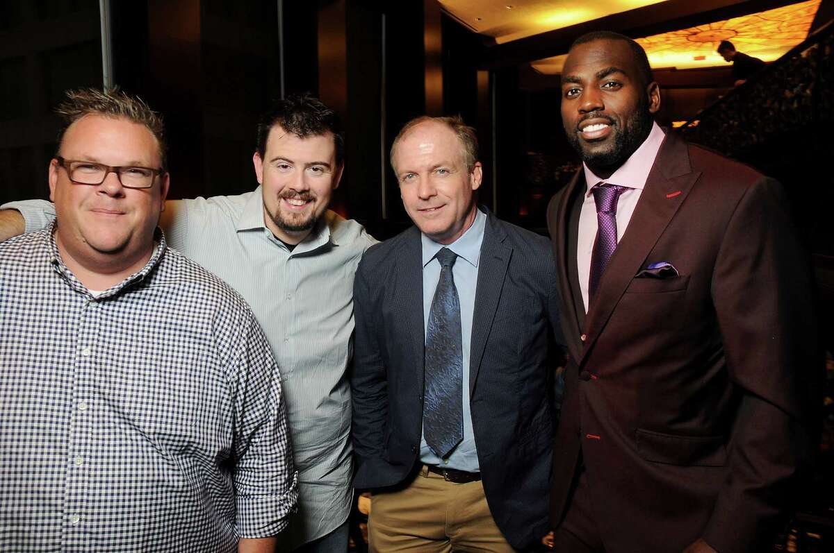 From left: Chris Shepherd, Kevin Floyd, Steve Flippo and Whitney Mercilus are partners in One Fifth, a restaurant that will open in the former Mark's space on Lower Westheimer in January. One Fifth will host a succession of five different restaurant concepts for one year each. 