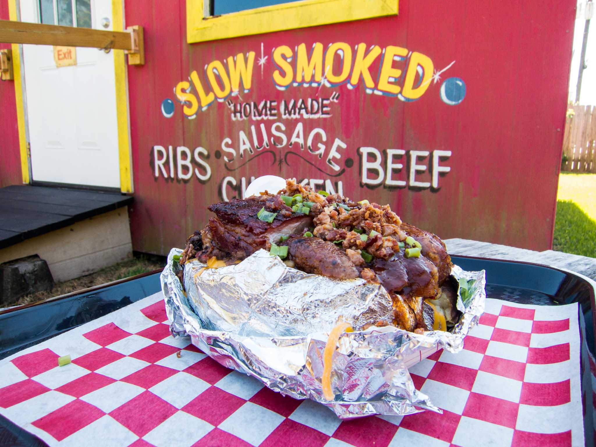 Loaded baked potatoes are the workhorse of Texas barbecuejoint menus