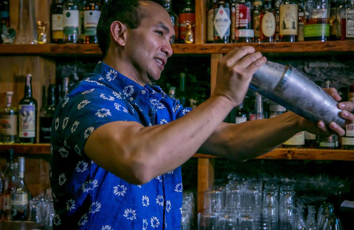 Owner/Bartender Kevin Diedrich makes cocktails at Pacific Cocktail Haven in San Francisco, Calif. on September 30th, 2016.