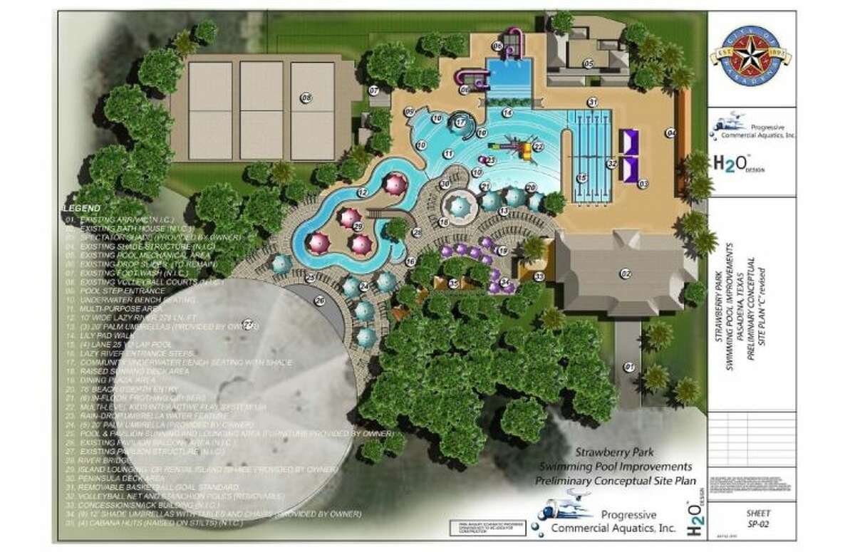 An artist's rendering of the plans for the transformation of Strawberry Park into a water park.