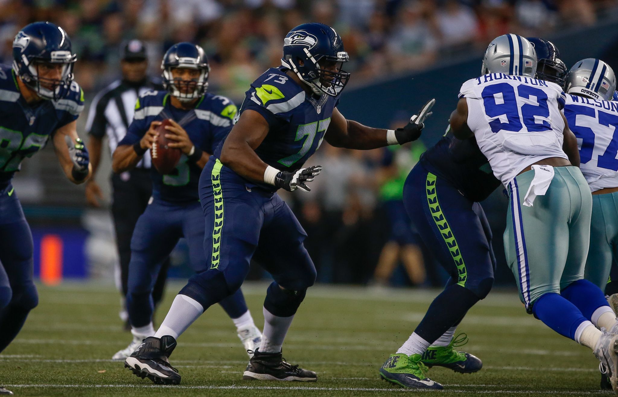 Seahawks' offensive line faces tough test with Jets