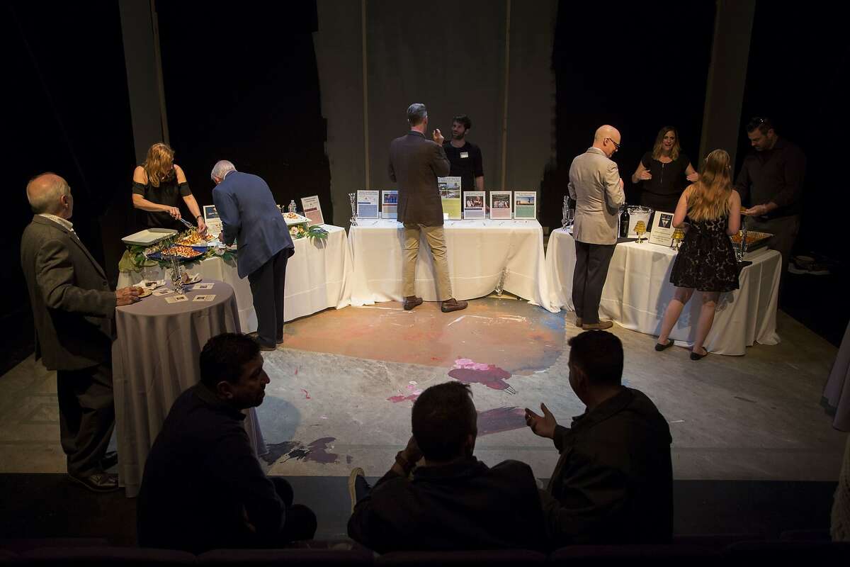 A silent auction is held at the New Conservatory Theatre Center, on Saturday, Oct. 1, 2016 in San Francisco, Calif. A gala was held that celebrated the LGBT company's 35th anniversary, as well as the unveiling of its newly renovated lobby.