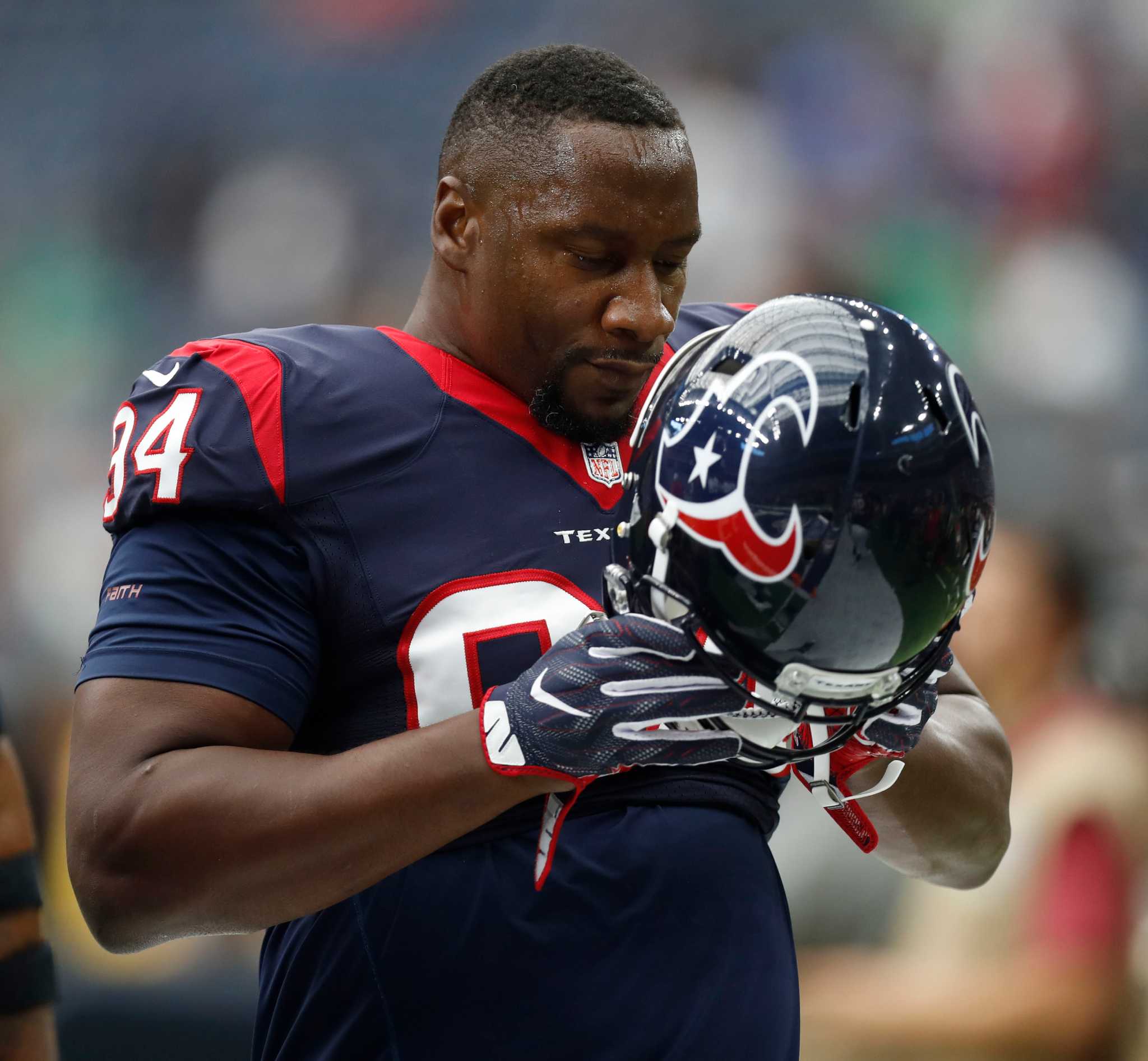 houston's antonio smith helmet DeAndre Hopkins Autographed Houston Texans F/S Chrome Authentic In the Game! Sam Houston