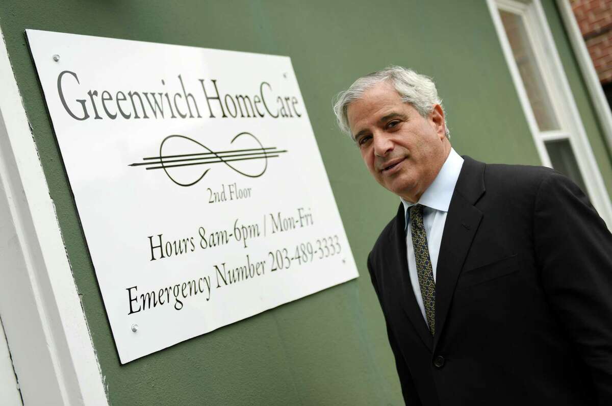 Greenwich Home Care owner Paul Horowitz outside his business in downtown Greenwich on Thursday. Horowitz began his company using techniques he found useful when taking care of his wife as she fought cancer.