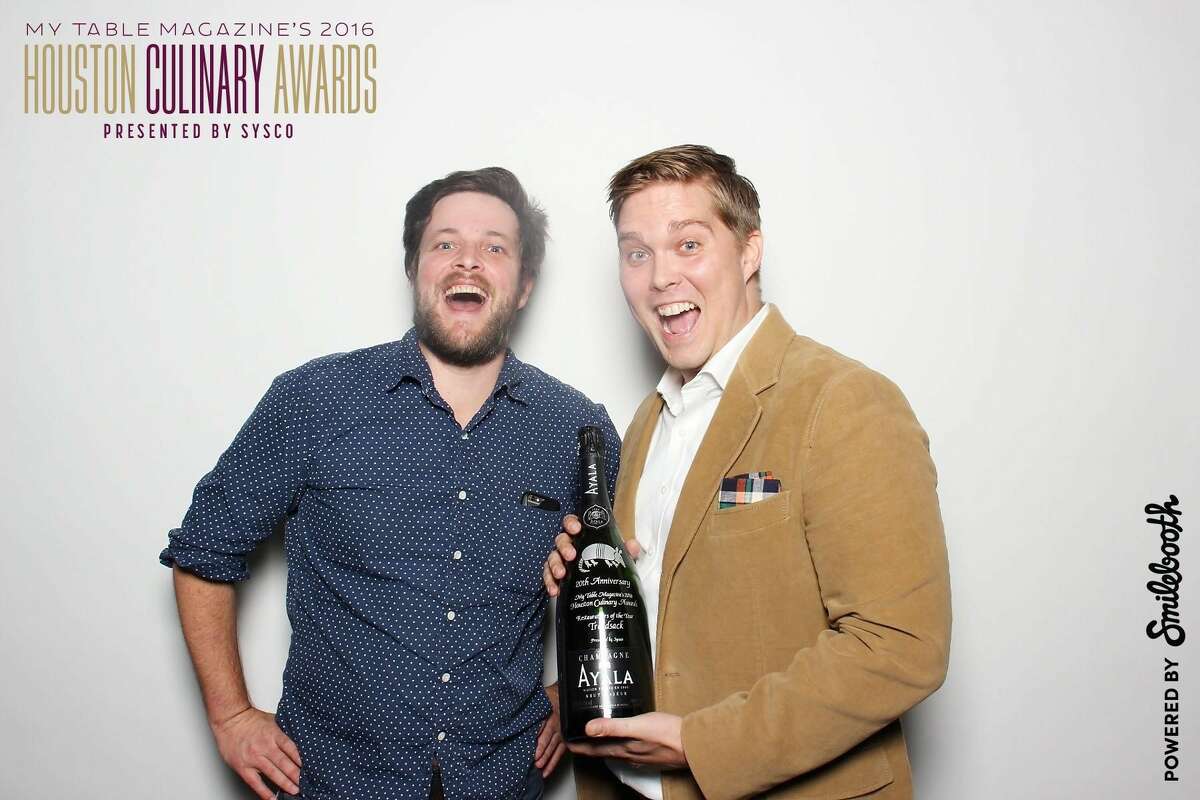 The 2016 Houston Culinary Awards presented by My Table magazine were announced Sunday, Oct. 2. Shown: Benjy Mason, left, director of restaurant operations for Treadsack, and Chris Cusack, owner of Treadsack. The Treadsack group won Restaurateur of the Year award.