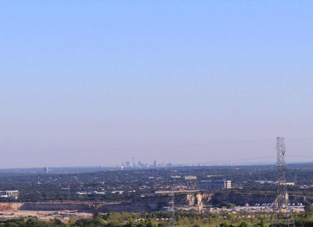 The downtown San Antonio skyline looks hazy from Eisenhower Park on Oct. 2, 2016, the day of a late-season spike in ozone levels. The EPA has said San Antonio is not in attainment on ozone.