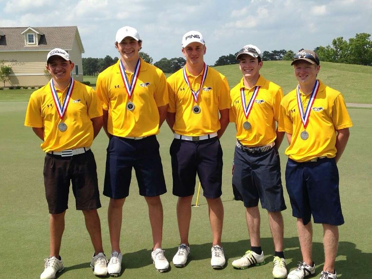 The Cypress Ranch High School boys’ golf team placed second at the District 17-6A Golf Tournament at Hearthstone and Cypress Creek Lakes. Pictured (L-R) are: Daniel Nuñez, Wesley Hickman, Kyle Hogan, Patrick Kelly and Brandon McDaniel.