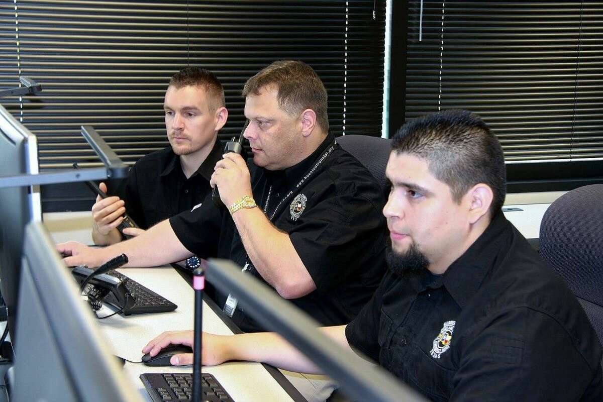 Harris County Office of Homeland Security & Emergency Management new communications center. L to R: Joshua Glover (KD5BSC), Joey Clements (W5BAK) and Mark Guzman (KG5ALQ) operate from TranStar (N5TRS).