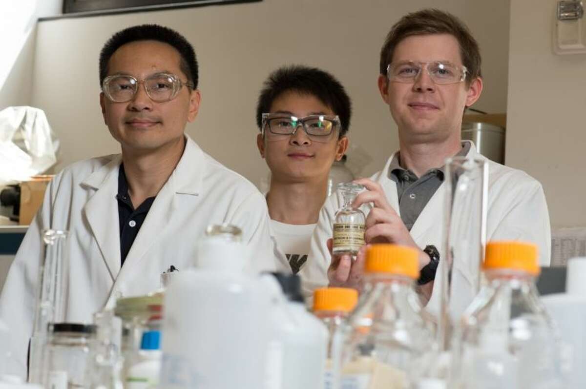 Rice University scientists (from left) Michael Wong, Zhun Zhao and James Clomburg discovered a palladium and gold nanocatalyst that is faster -- about 10 times faster -- at converting glycerol into high-value products than catalysts of either metal alone.