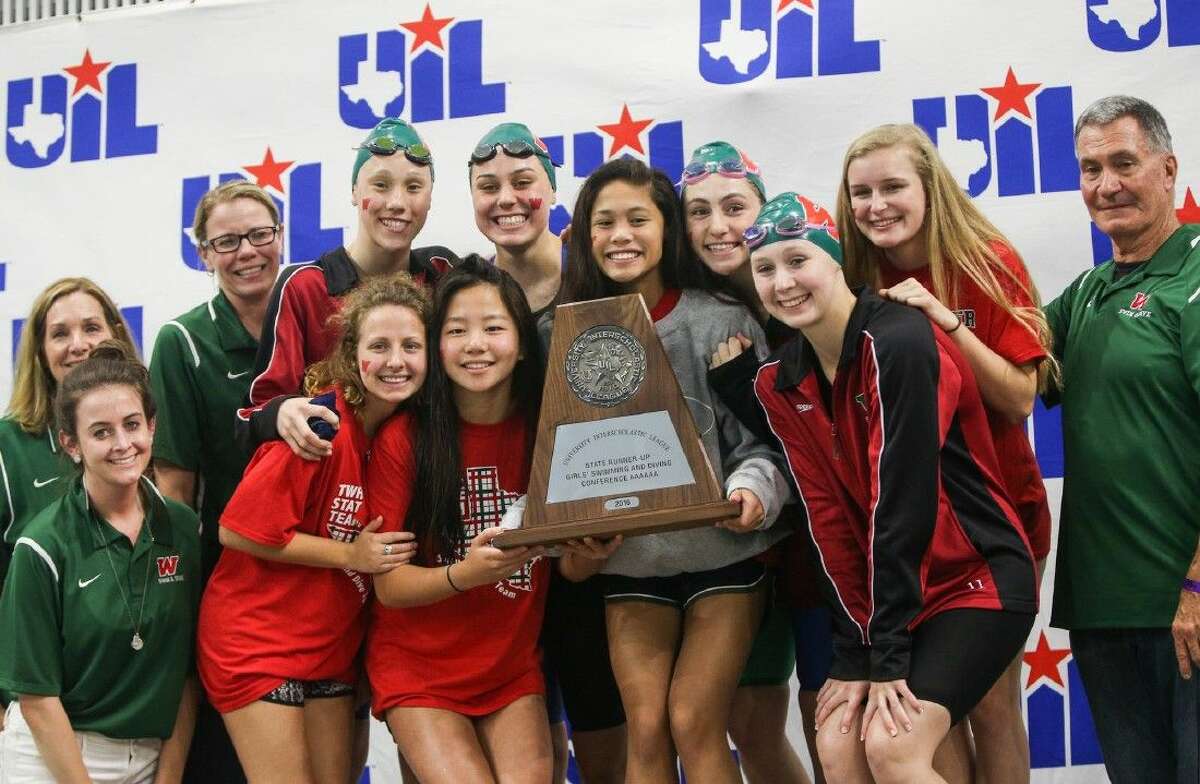 The Woodlands girls place second overall during the Class 6A finals of the UIL State Swimming & Diving Championships at the Lee and Joe Jamaul Texas Swimming Center. To view this photos and others like it from the championships, go to HCNPics.com.