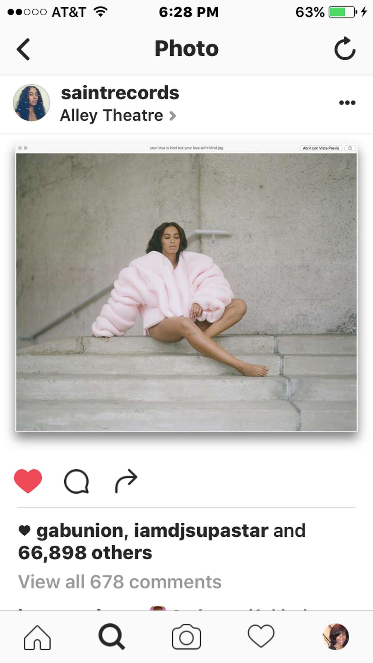 Solange shot her video for "Cranes in the Sky" at the Alley Theatre.