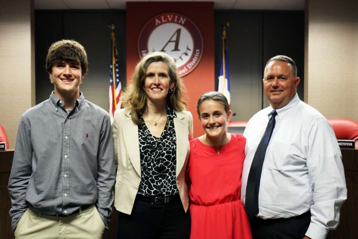 New Shadow Creek High School principal Kelly Hestand pictured here with son, Noah, daughter, Ella, 11 and husband, Jimmy.