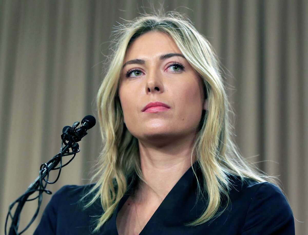FILE - In this Monday March 7, 2016 file photo, tennis star Maria Sharapova speaks about her failed drug test at the Australia Open during a news conference in Los Angeles. The highest court in sports has cut Maria Sharapova's two-year doping ban to 15 months. The decision by the Court of Arbitration for Sport means the Russian tennis star will be able to return to competition in April, in time for the French Open. (AP Photo/Damian Dovarganes, File) ORG XMIT: LON110