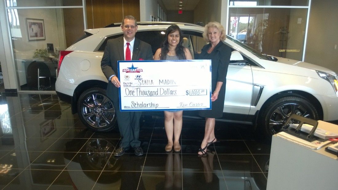 Latest recipient of Ron Carter Cadillac Hyundai $1,000 scholarship named