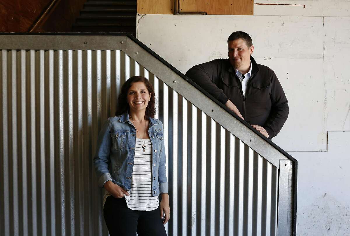 Lisa Temple, Adobe 1240 Lead and Erik Natzke, Principal Resident Artist in Adobe Research pictured in the 1240 address of the Minnesota Street Project buildings in the Dogpatch Sept. 21, 2016 in San Francisco, Calif. The project's idea is to provide affordable studio and gallery space to artists and non-profits.