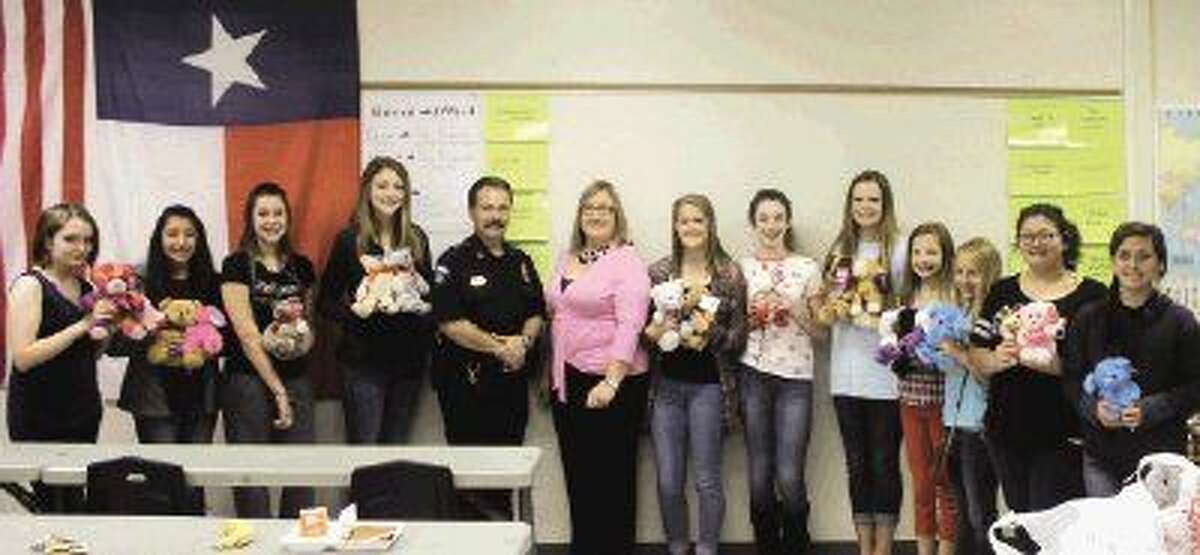 The Splendora Junior High Student Council collected teddy bears the entire month of March and decided to donate them to the Patton Village Police Department.
