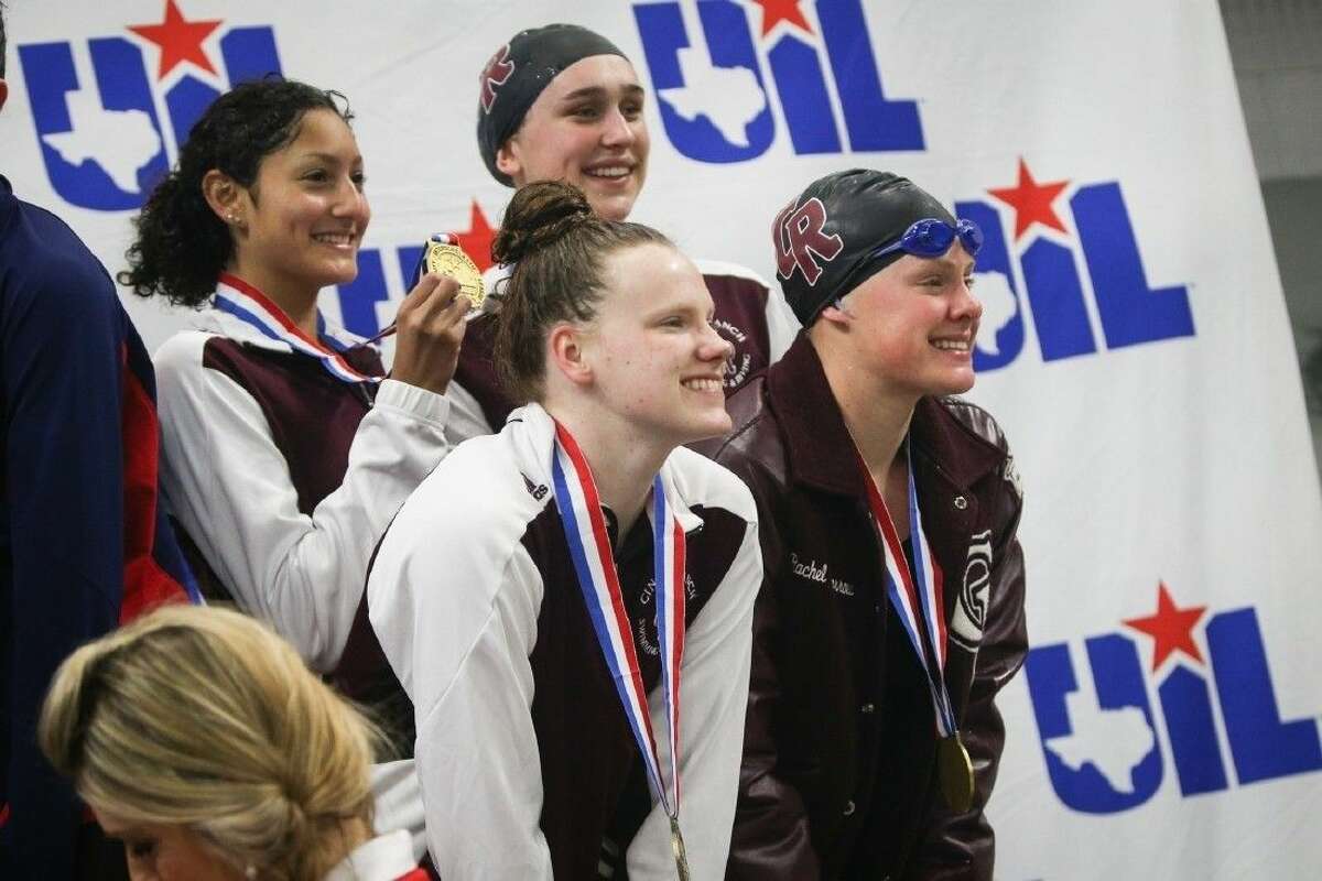 Cinco Ranch takes third place in the girls 200-yard medley relay during the Class 6A finals of the UIL State Swimming & Diving Championships at the Lee and Joe Jamail Texas Swimming Center. The Lady Cougars made the TISCA All-State first team.
