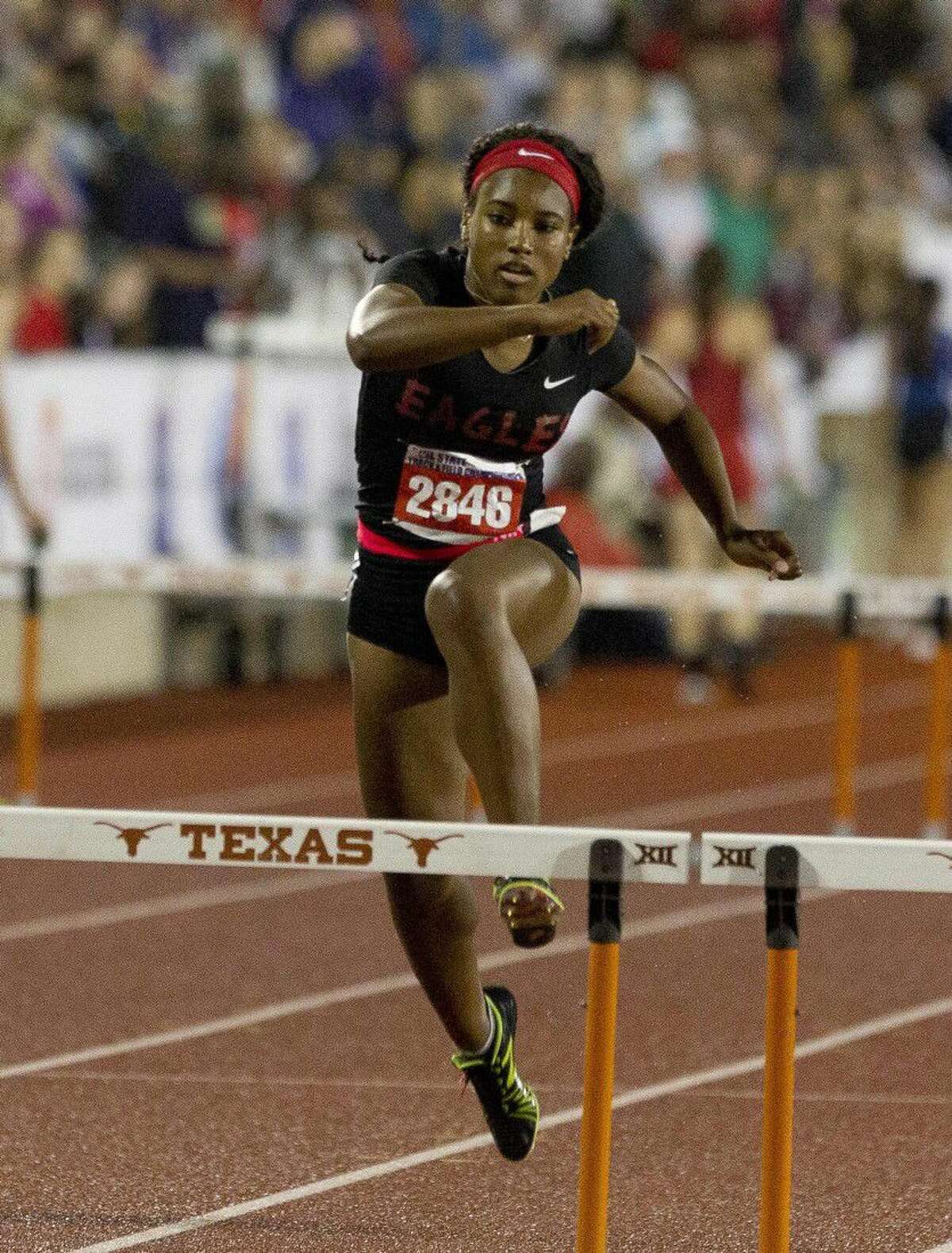 Paige Kimble of Dawson took third in the 6A girls 300-meter hurdles during the UIL State Track & Field Championships Saturday at Mike A. Myers Stadium in Austin. Go to HCNpics.com to view more photos from the meet.