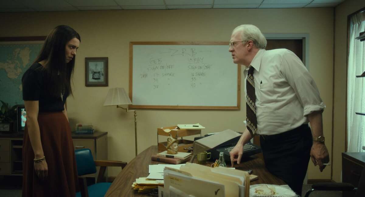 News reporter Christine Chubbuck (Rebecca Hall) argues with her boss Michael (Tracy Letts) in a scene from "Christine," opening at Bay Area theaters on Friday, Oct. 21. Photo courtesy of Toronto International Film Festival.