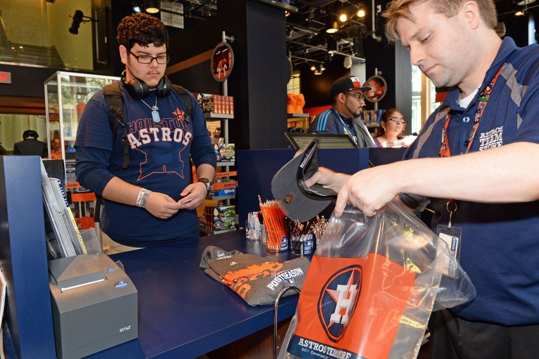 Astros stock Minute Maid Park team store with All-Star gear