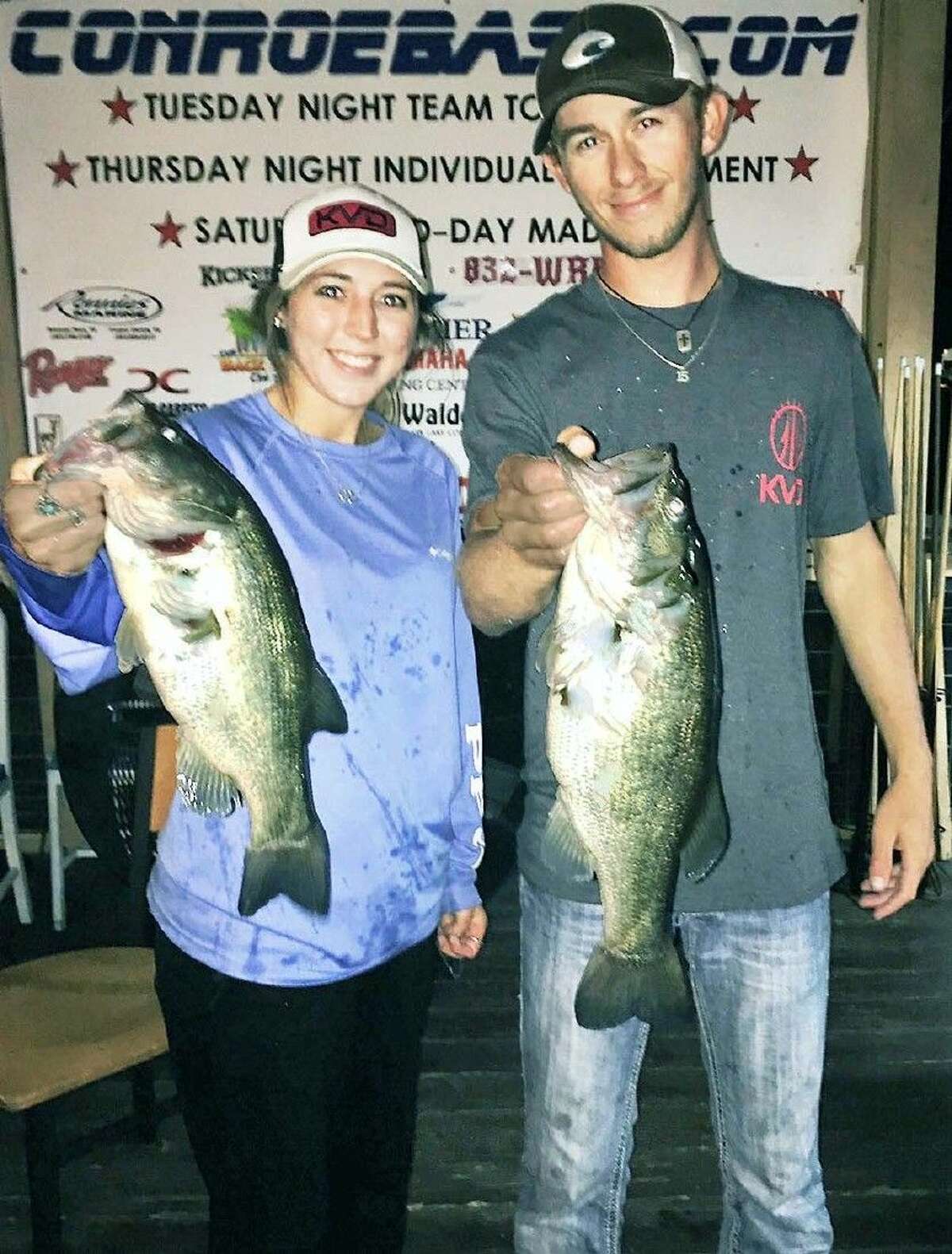 Wesley Baxley and Mackenzie Green came in second place in the CONROEBASS Tuesday tournament with a total stringer weight of 5.94 pounds.