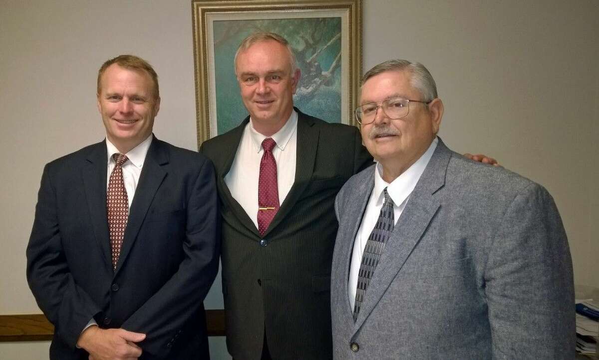 Alvin Ward Bishopric, from Left to Right: 1st Counselor Read Lawrence Flake, Bishop Adam Burkey & and 2nd Counselor Morris Holder.