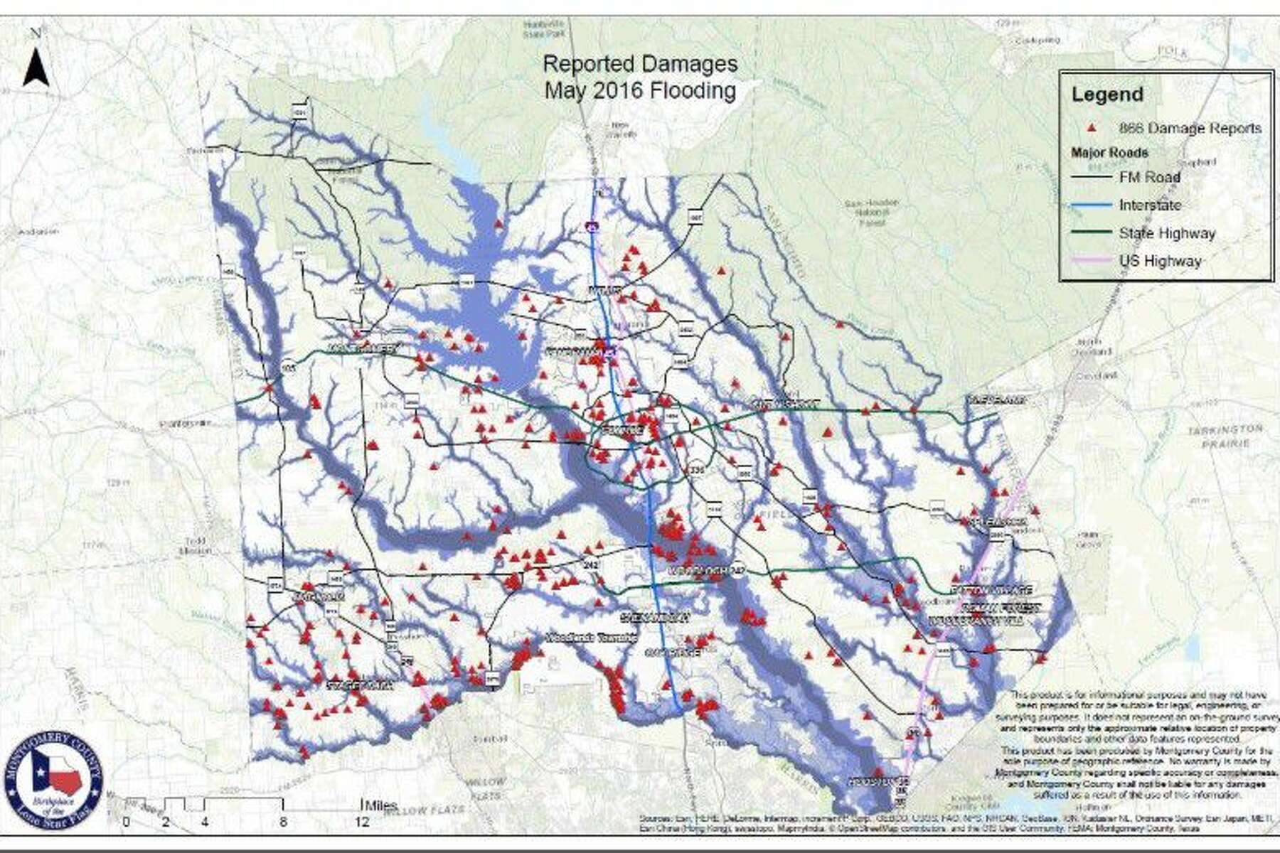 Montgomery County Fema Flood Map County Releases Updated Damage Totals; Fema Touring Flood-Damaged Areas