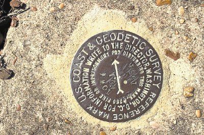 geodetic markers found over survey marker