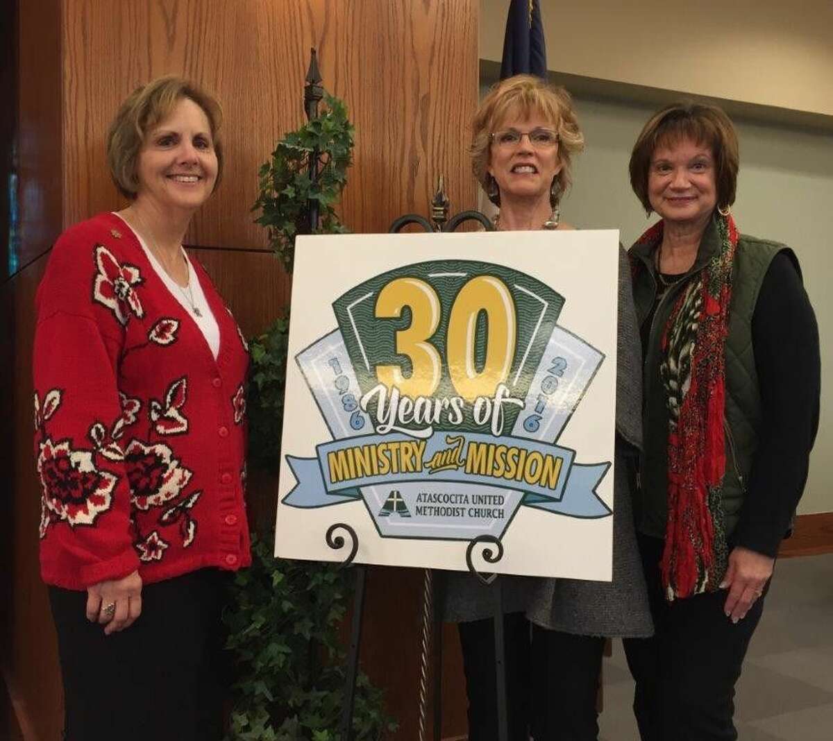 The 30th Anniversary committee, from left Rev. Deborah Proctor, Martha Theiss and Carla Hopkins. Not pictured, Nancy Shortsleeve, Charlotte Riggs and Tammie Headlee.