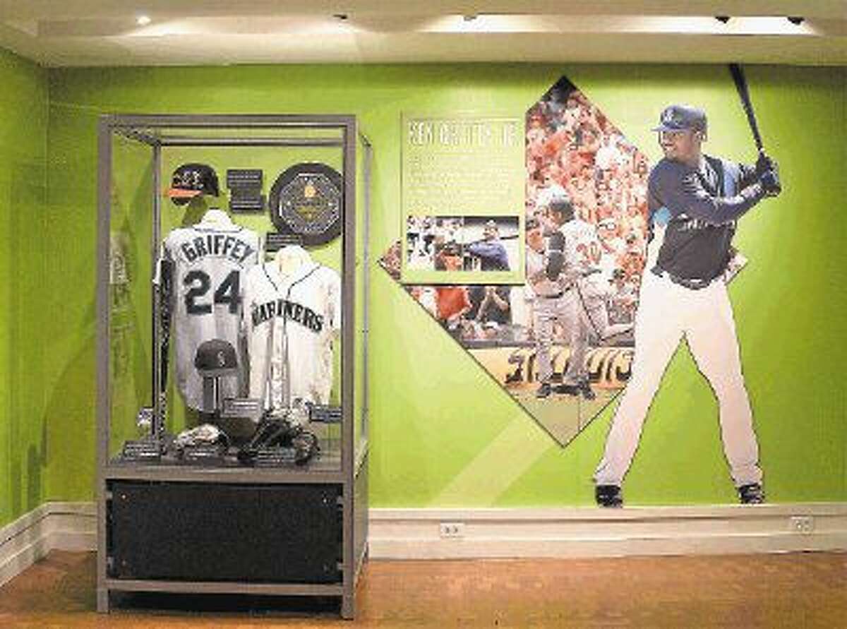 The National Baseball Hall of Fame museum created an exhibit honoring Class of 2016 inductee Ken Griffey Jr. in Cooperstown, New York. Griffey played for the Seattle Mariners, Cincinnati Reds and Chicago White Sox during a 22-year career.