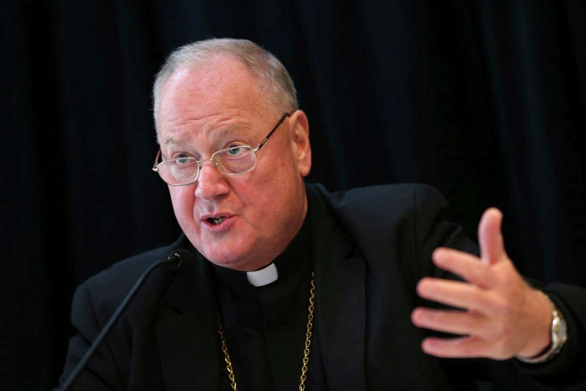 Cardinal Timothy Dolan, Archbishop of New York, speaks to reporters during a news conference in New York, Thursday, Oct. 6, 2016. Dolan helped to announce a new program intended to provide reconciliation and compensation for victims of sexual abuse by clergy. (AP Photo/Seth Wenig) ORG XMIT: NYSW106