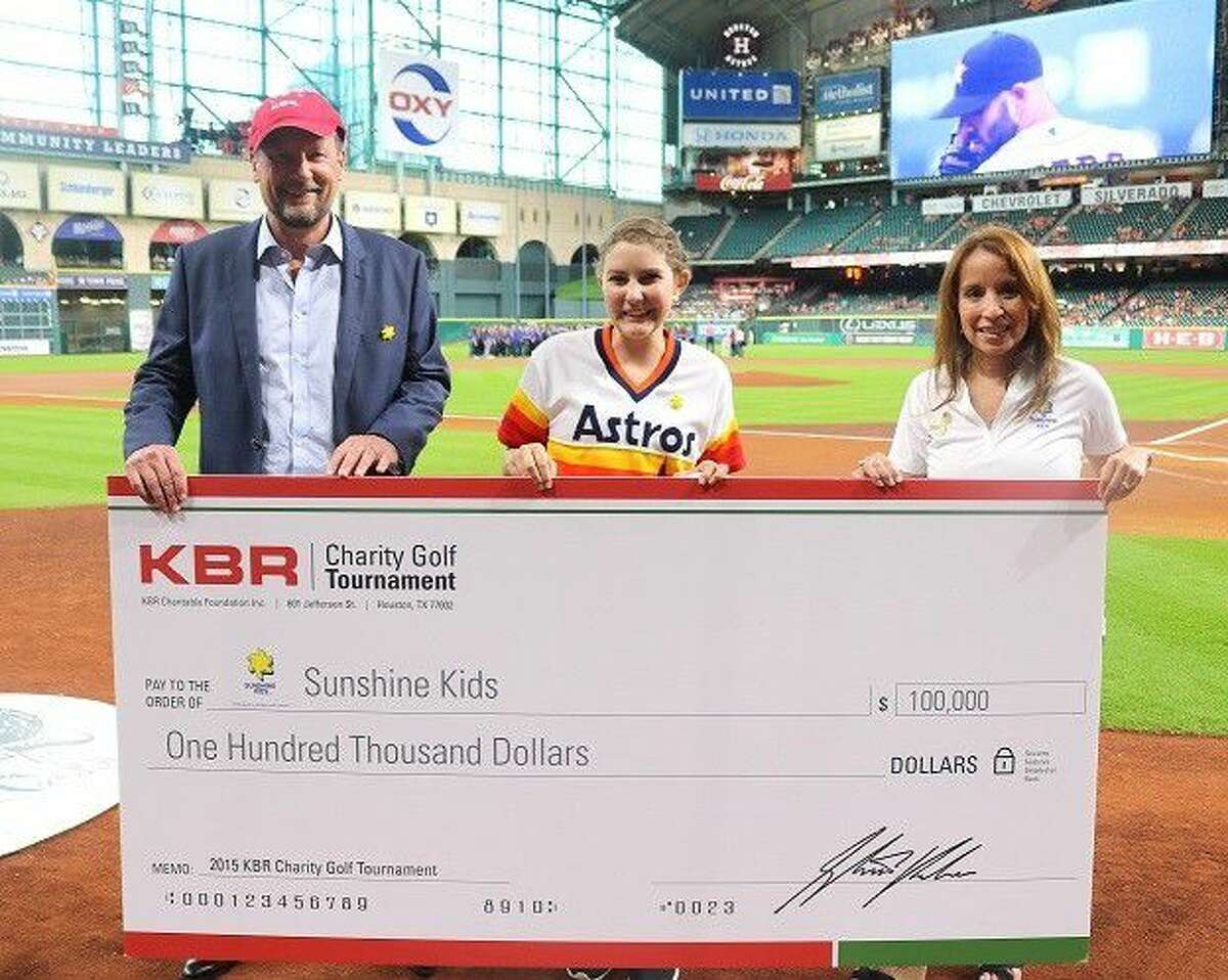 KBR presents $100,000 check to Sunshine Kids Foundation at Houston Astros  game
